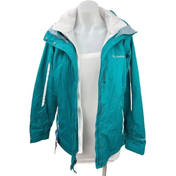Columbia Interchange Blue Zip Up Hooded Hoodie Windbreaker Rain Coat Jacket Sz M - Picture 1 of 6